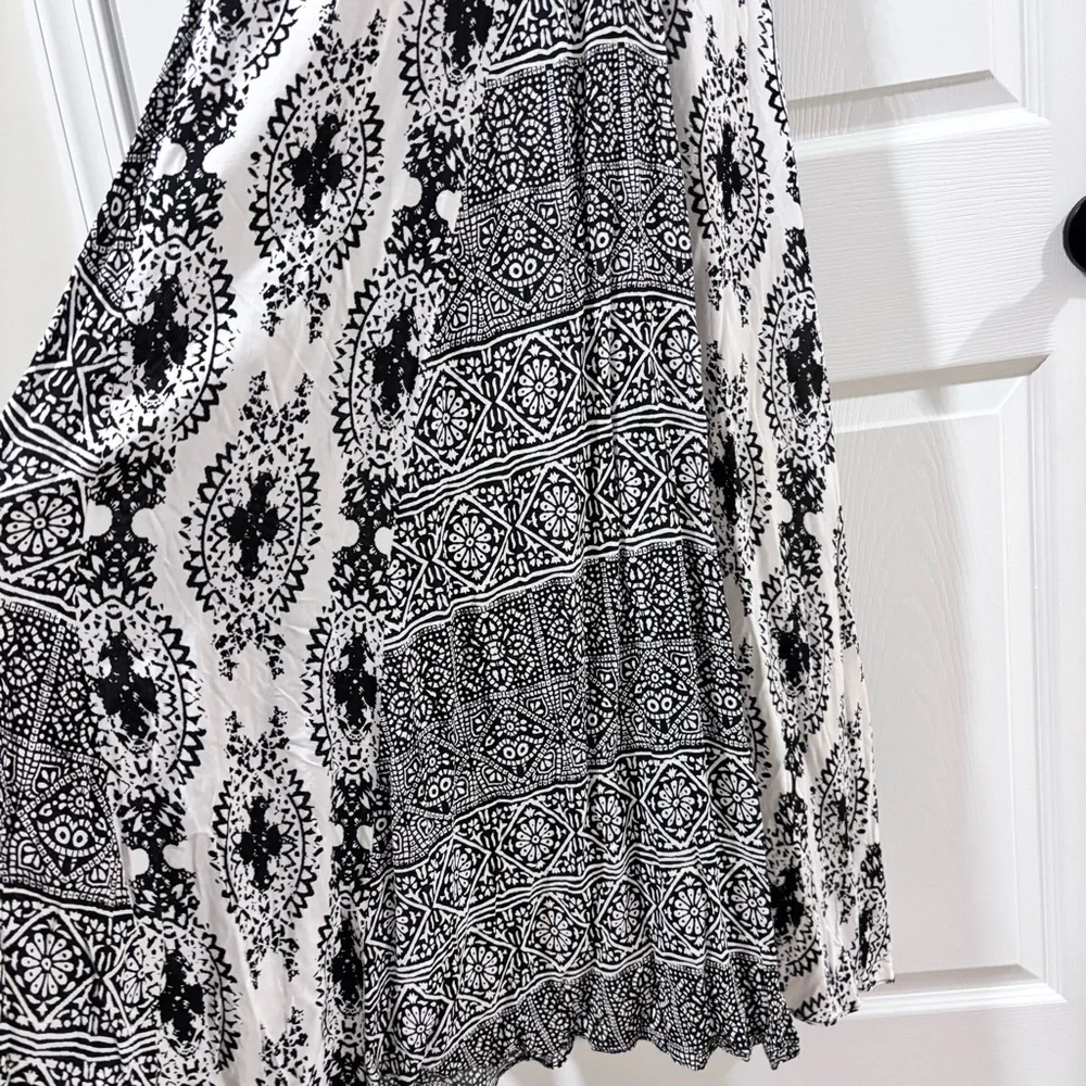 Free People Women Of The Water Maxi Dress Bandeau Black White Boho Small/Medium - Picture 2 of 12